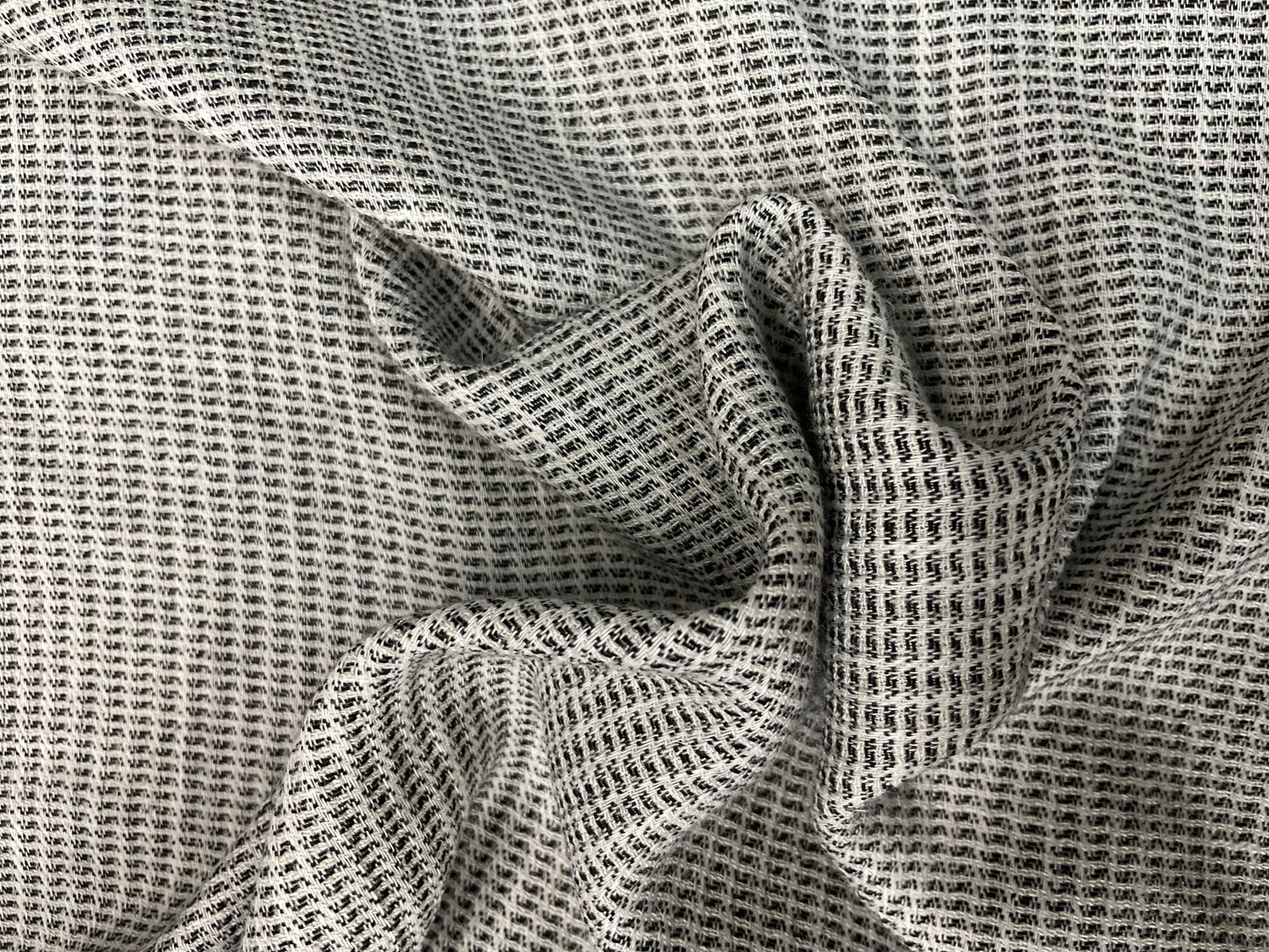 Geometric Textured Rayon - Black & White