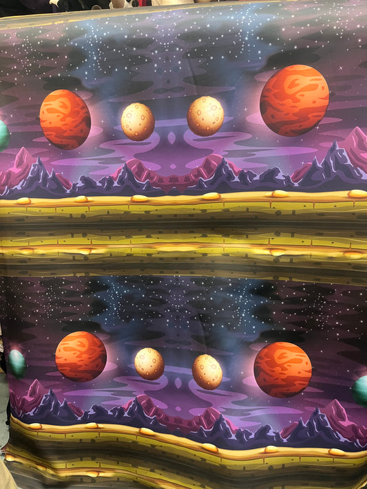 Space Themed Neoprene - Purple / Multicolored