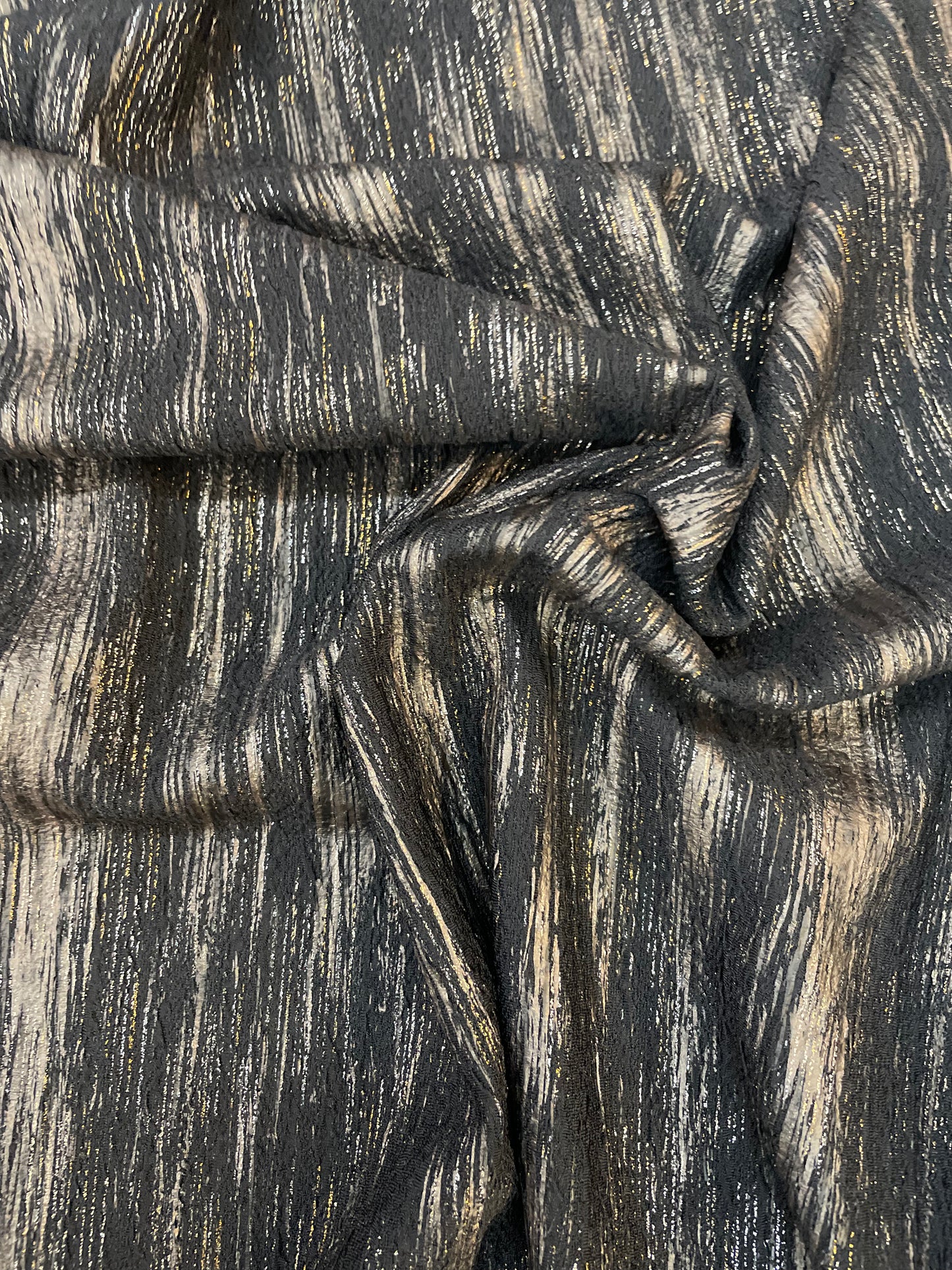 Metallic Textured Jersey Knit -Black, Silver, Gold
