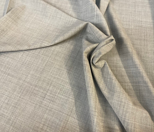 Grey Heathered Stretch Poly Rayon Suiting