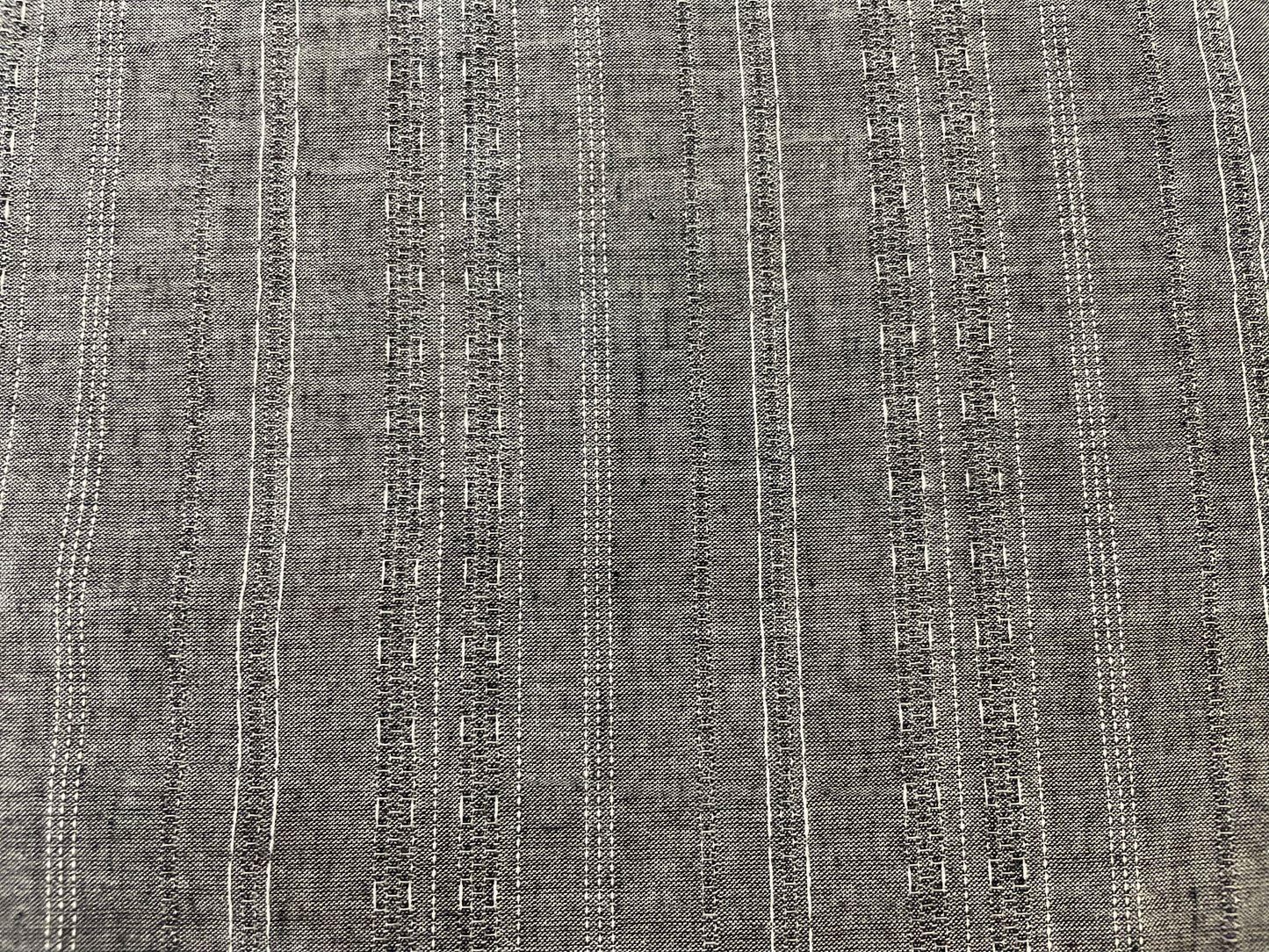 Decorative Stitch Grey & White Textured Cotton Print