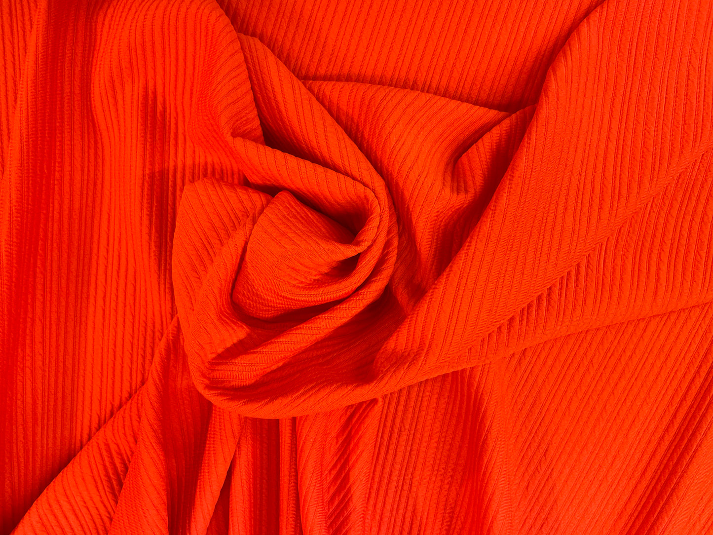Ribbed Poly Jersey - Orange Red