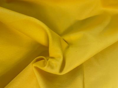 This sunshine yellow Italian Designer Fused Cashmere Wool is the ultimate luxury winter fabric. For a more structure, this Cashmere wool is all-over fused on the wrong side. Lavish yourself in skirts, dresses, coats, and jackets made from this beautiful cashmere wool from Italy.